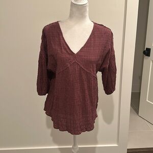 NWT Wishlist Burgundy Dolman Sleeve Top Sz M/L